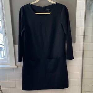 J. Crew Classic Black Long Sleeve Dress
